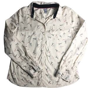 JCP Women's Long Sleeve Shirt with Eiffel Tower Graphics